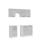 Modular kitchen JUNONA LINE 170 BBL BRW light gray gloss order